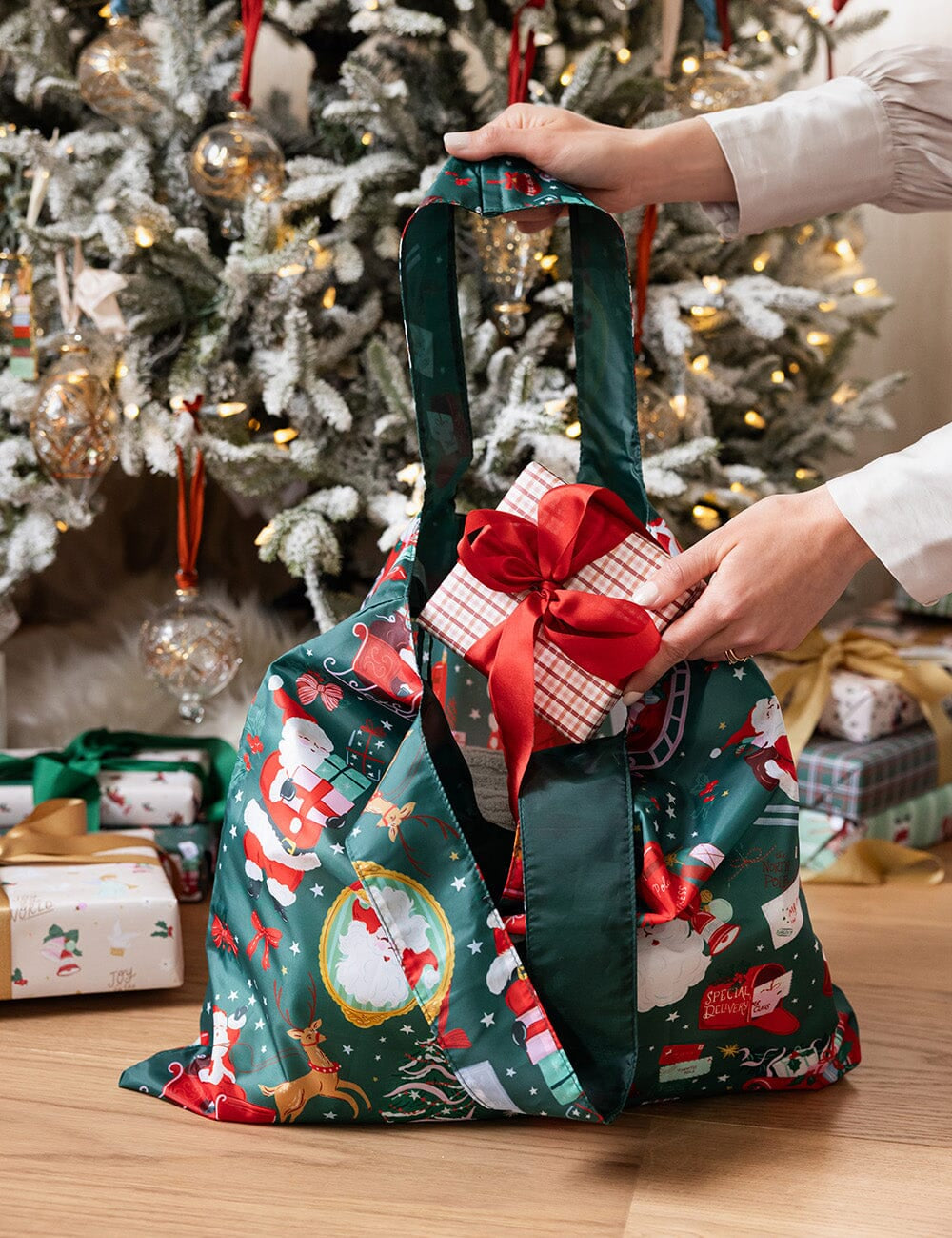 Christmas Santas Reusable Shopping Bag - Pure Apotheca