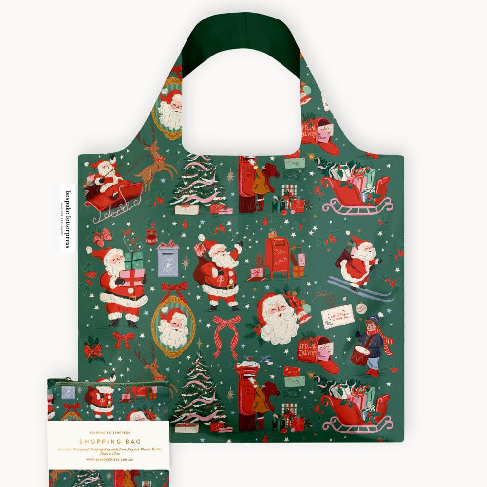 Christmas Santas Reusable Shopping Bag - Pure Apotheca
