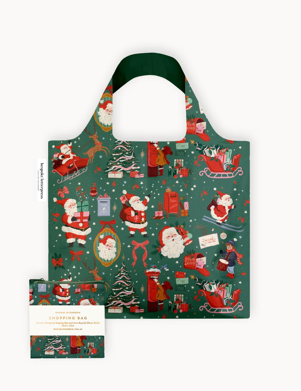 Christmas Santas Reusable Shopping Bag - Pure Apotheca