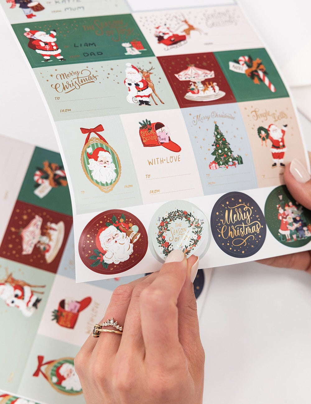 Christmas Santas Sticker Sheets 45pk - Pure Apotheca