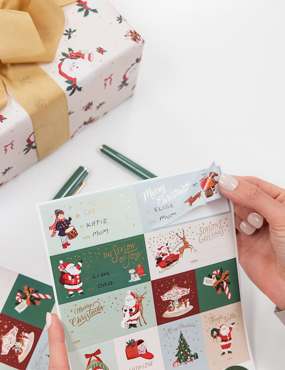 Christmas Santas Sticker Sheets 45pk - Pure Apotheca