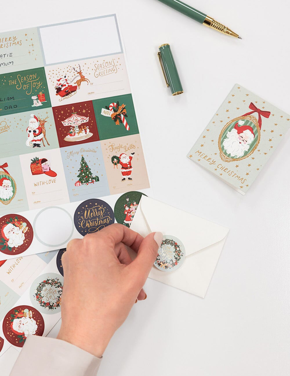 Christmas Santas Sticker Sheets 45pk - Pure Apotheca