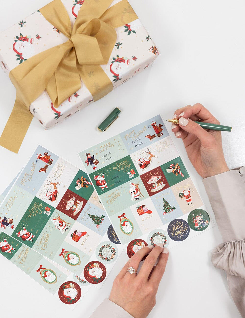 Christmas Santas Sticker Sheets 45pk - Pure Apotheca