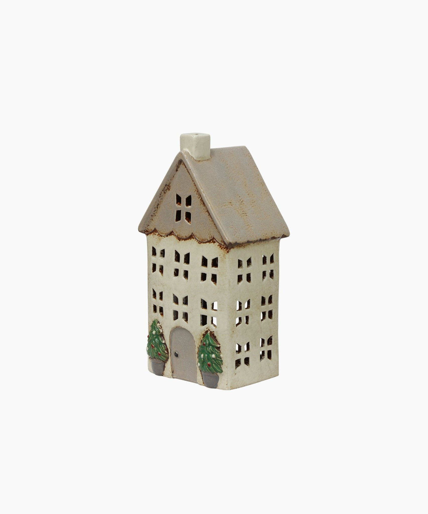 Christmas Tea Light House Stone with Pots Medium - Pure Apotheca