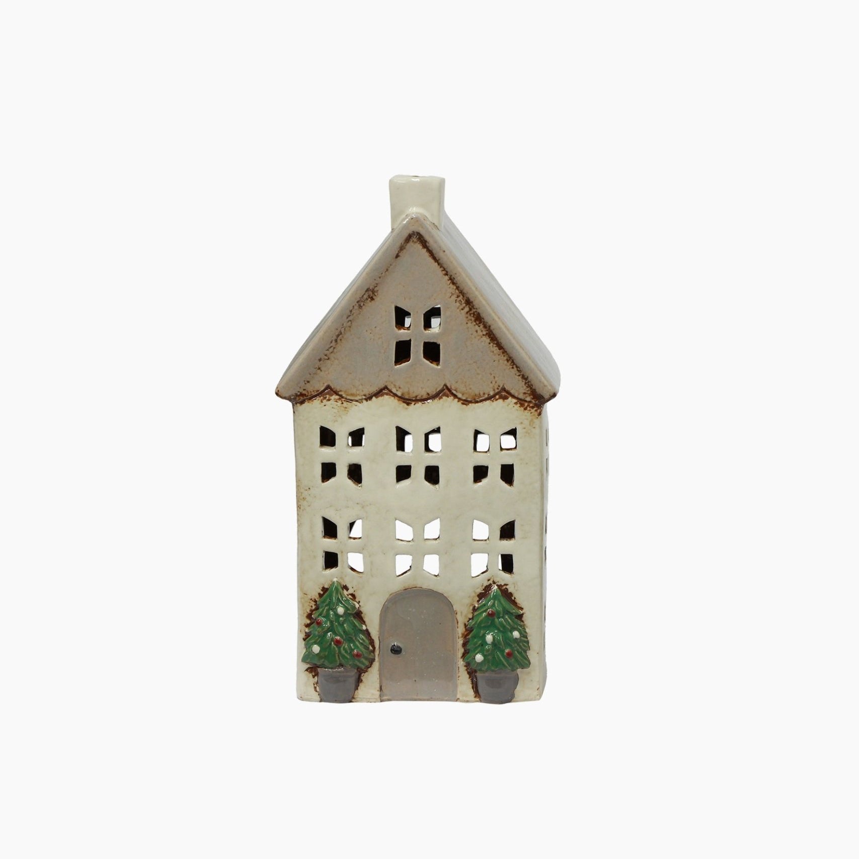 Christmas Tea Light House Stone with Pots Medium - Pure Apotheca