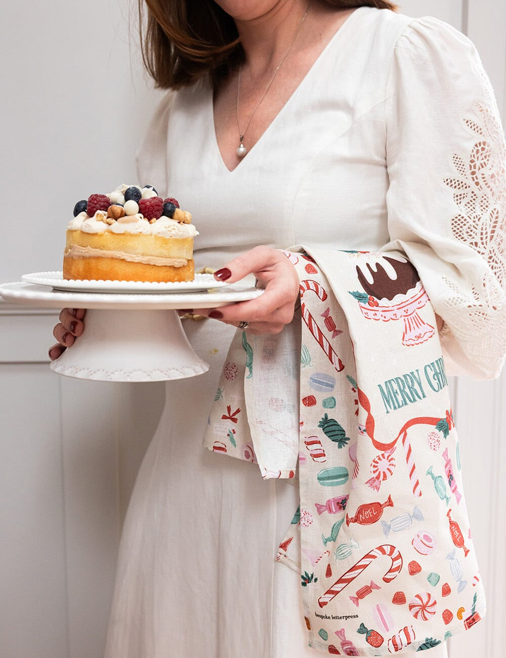 Christmas Treats Linen Teatowel - Pure Apotheca