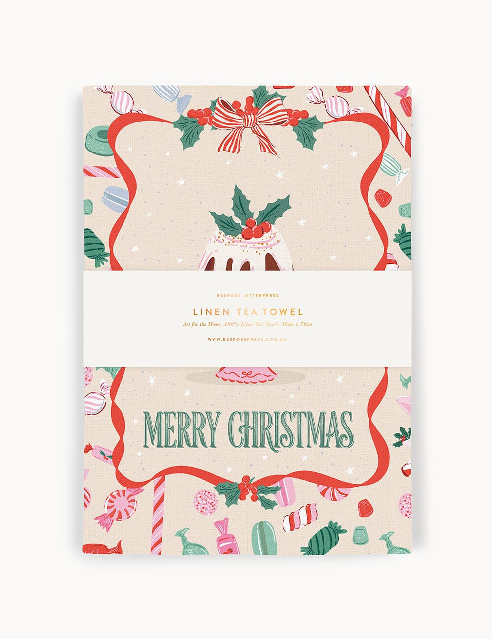 Christmas Treats Linen Teatowel - Pure Apotheca