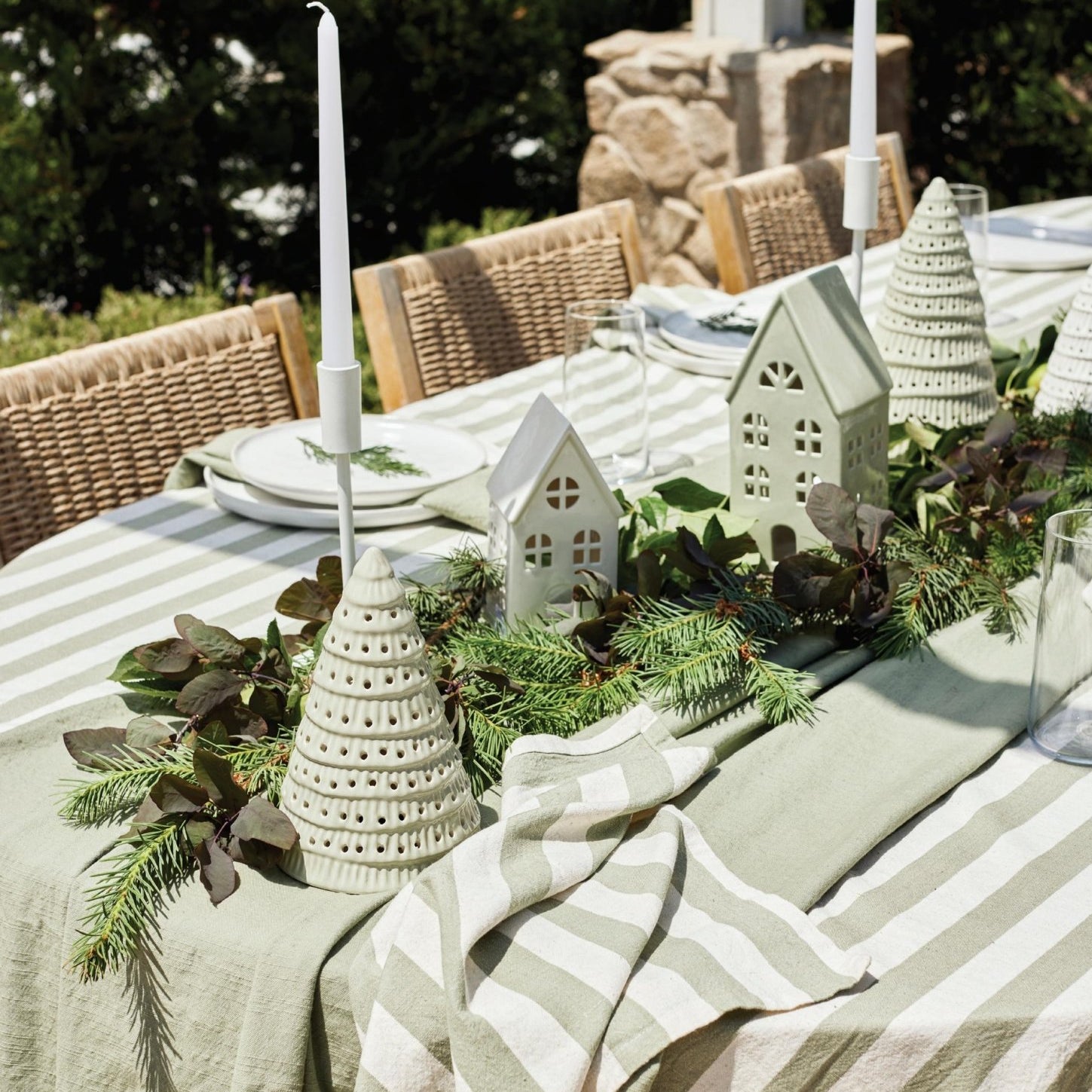CHRISTMAS TREE SAGE SPECKLE TABLE DECORATION SML - Pure Apotheca