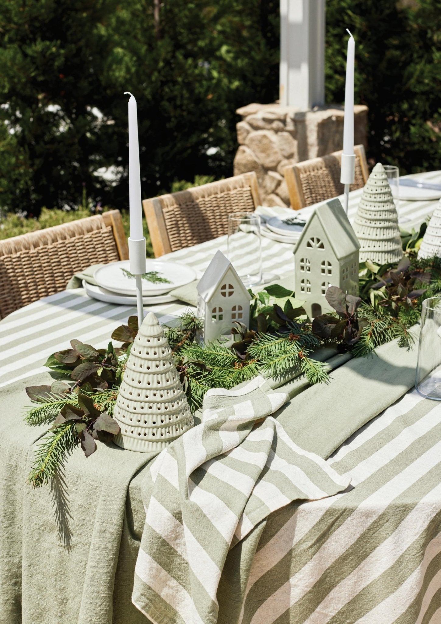 CHRISTMAS TREE SAGE SPECKLE TABLE DECORATION SML - Pure Apotheca