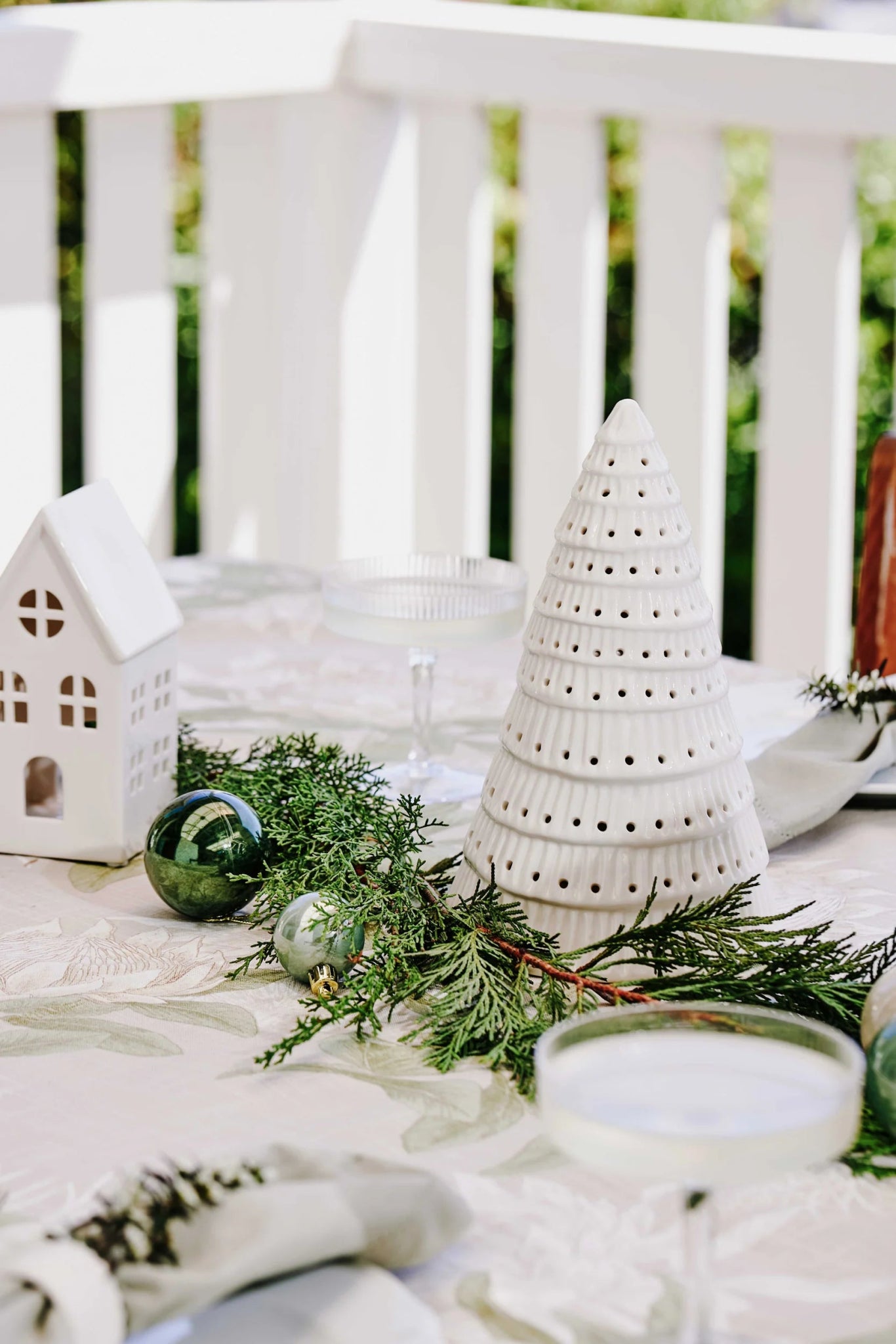 CHRISTMAS TREE WHITE TABLE DECORATION LRG - Pure Apotheca