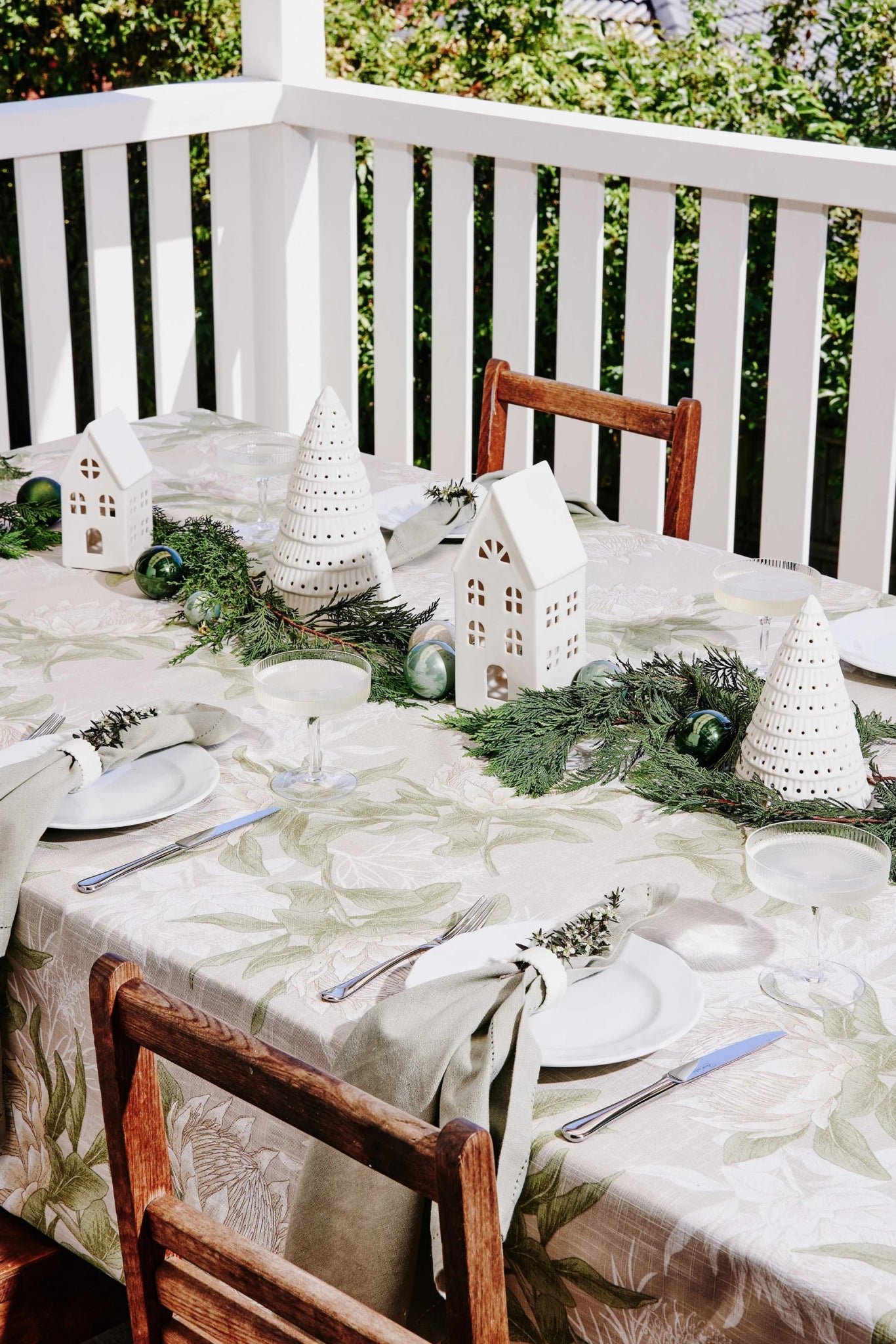 CHRISTMAS TREE WHITE TABLE DECORATION SML - Pure Apotheca