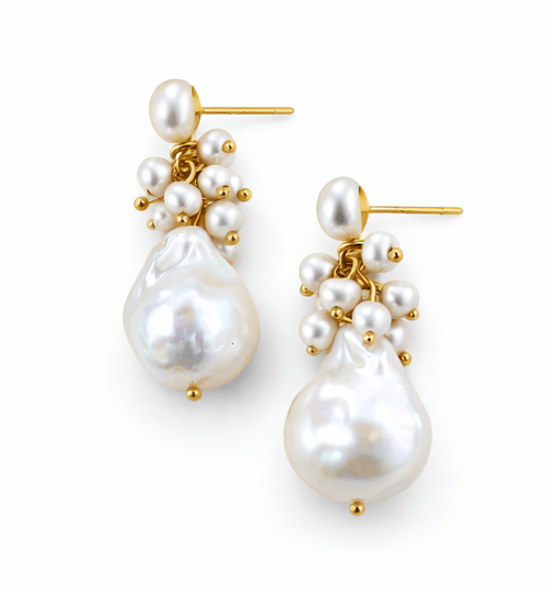 Clara Pearl Cluster Drop Earring - Pure Apotheca