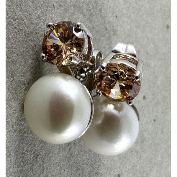 Clara Pink Crystal Pearl Stud - Pure Apotheca