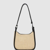 Clare Shoulder Bag Raffia Black - Pure Apotheca