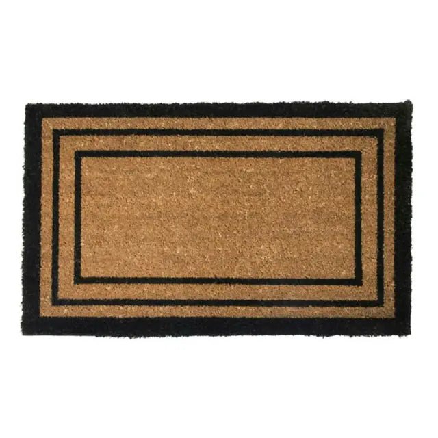 Classic Black Double Stripe Border Doormat 45x75cm - Pure Apotheca