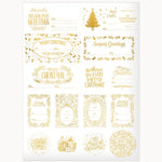 Classic Christmas Gold Foil Sticker Sheets 45pk - Pure Apotheca