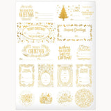 Classic Christmas Gold Foil Sticker Sheets 45pk - Pure Apotheca