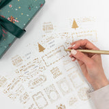 Classic Christmas Gold Foil Sticker Sheets 45pk - Pure Apotheca
