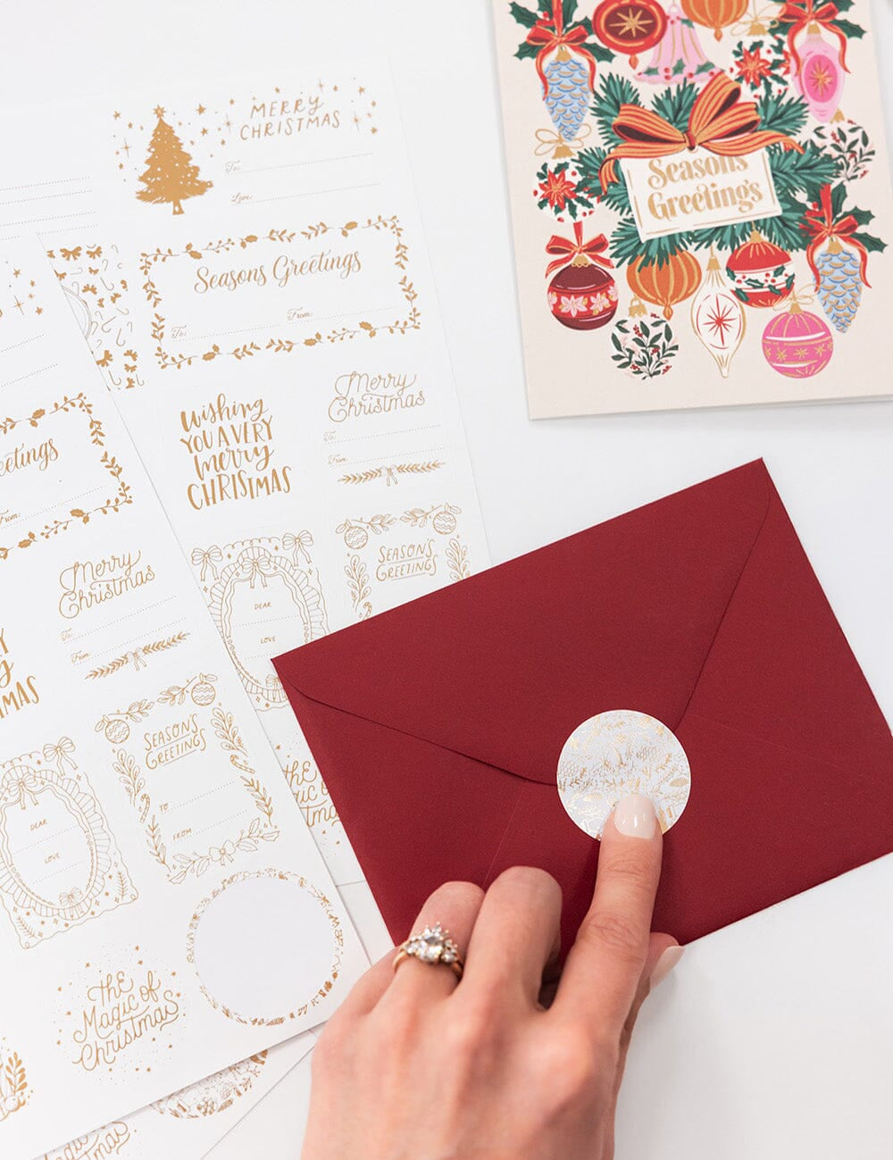 Classic Christmas Gold Foil Sticker Sheets 45pk - Pure Apotheca