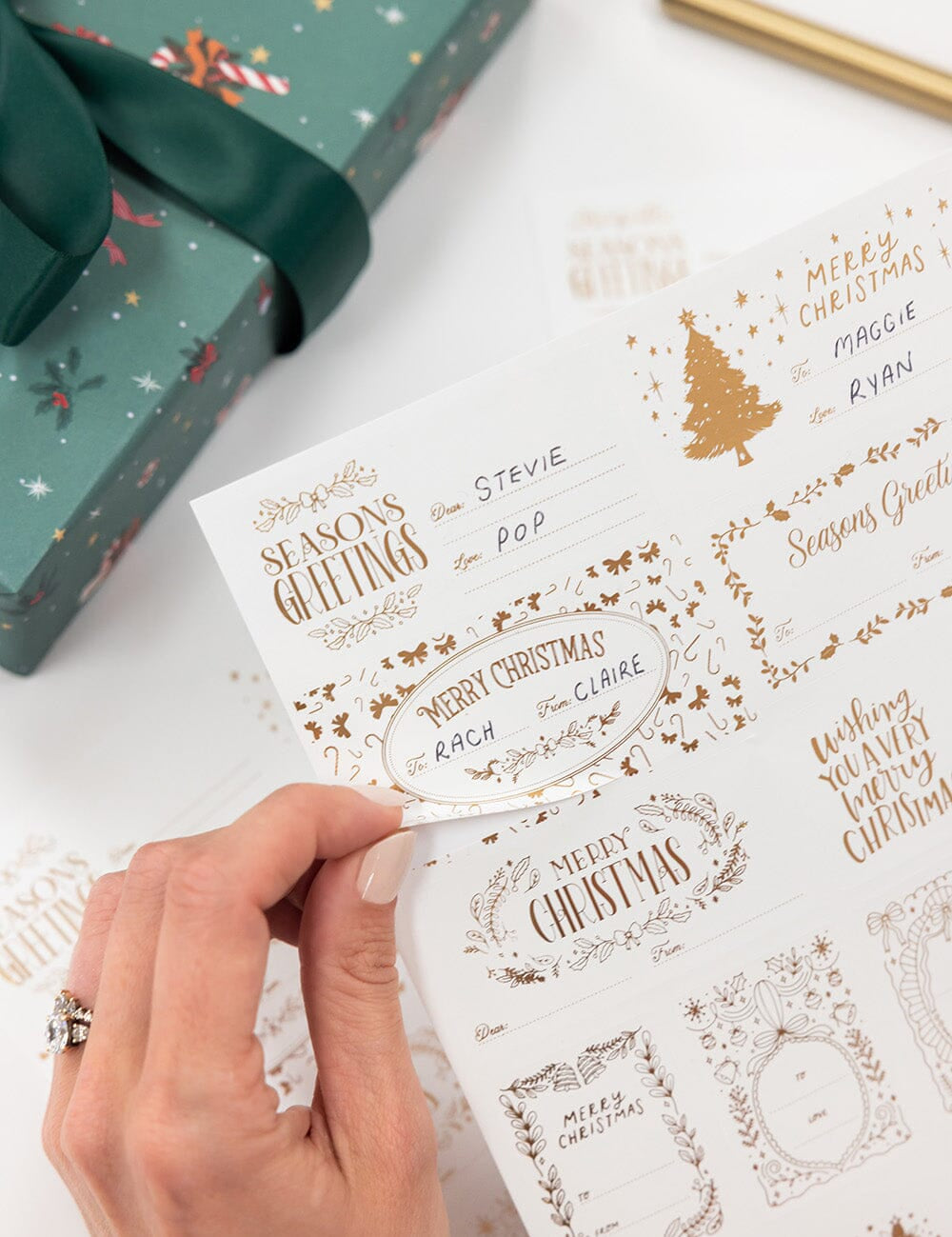 Classic Christmas Gold Foil Sticker Sheets 45pk - Pure Apotheca