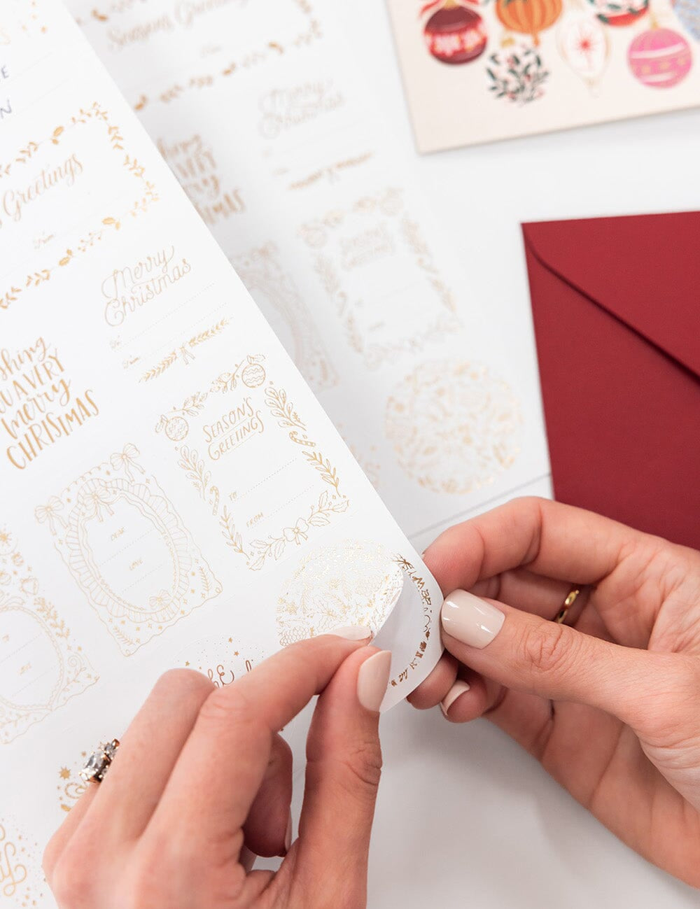 Classic Christmas Gold Foil Sticker Sheets 45pk - Pure Apotheca