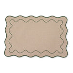 CLAUDIA LIGHT NATURAL/GREEN SCALLOPED RECTANGLE PLACEMAT - Pure Apotheca