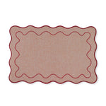 CLAUDIA LIGHT PINK/RED SCALLOPED RECTANGLE PLACEMAT 30X45CM - Pure Apotheca