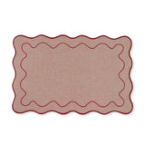 CLAUDIA LIGHT PINK/RED SCALLOPED RECTANGLE PLACEMAT 30X45CM - Pure Apotheca