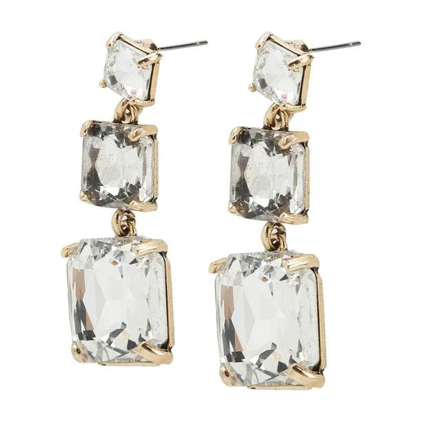 Claudia Triple Square Crystal Studs - Pure Apotheca