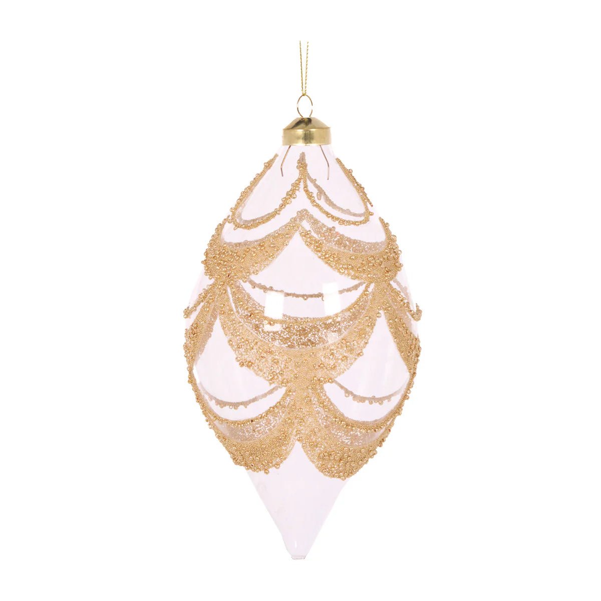 CLEAR DECO SCALLOPED DROP BAUBLE - Pure Apotheca