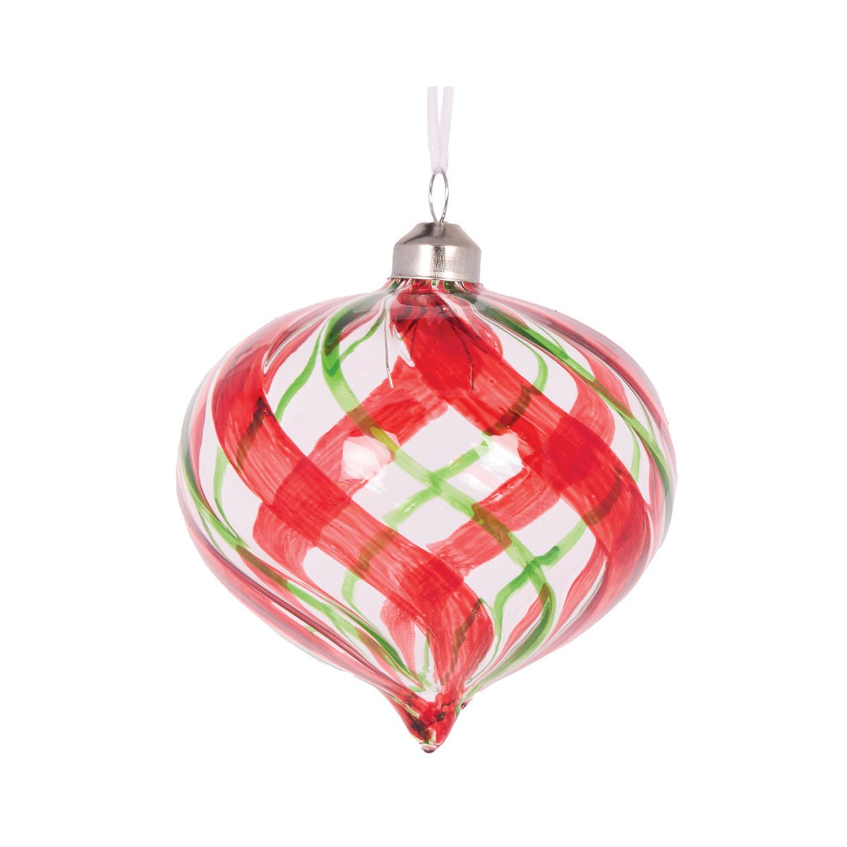 CLEAR PEPPERMINT SWIRL ONION BAUBLE - Pure Apotheca