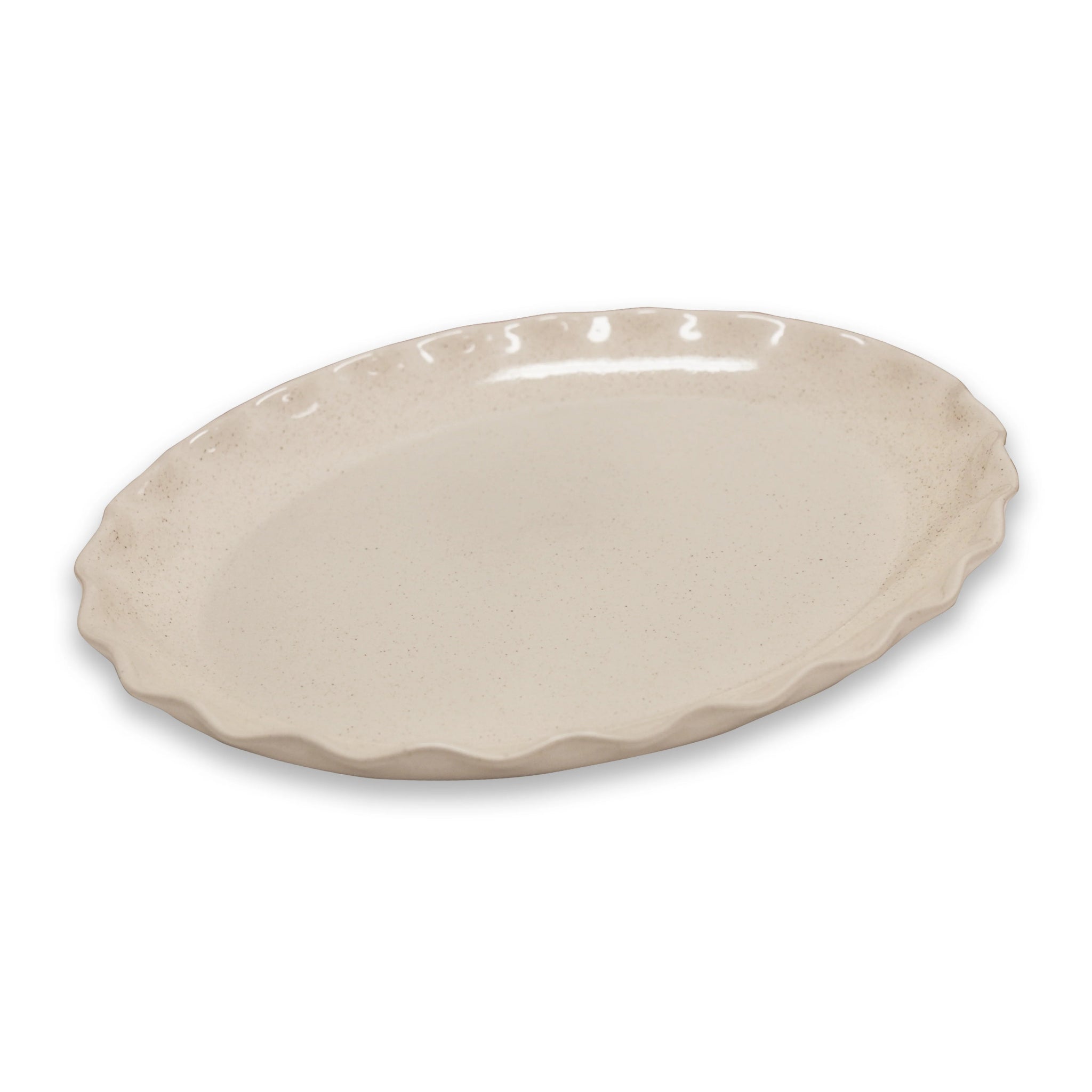 CLEO WAVY NATURAL SPECKLE OVAL PLATTER - Pure Apotheca