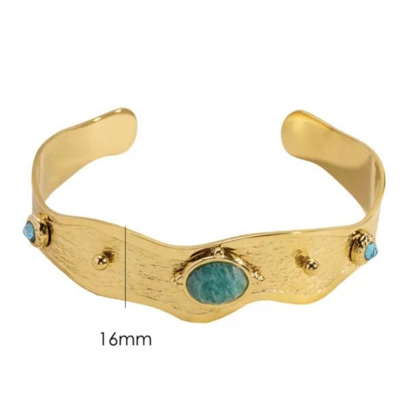 Cleopatra Gold Cuff with Amazonite - Pure Apotheca