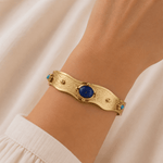 Cleopatra Gold Cuff with Lapis - Pure Apotheca