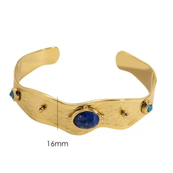 Cleopatra Gold Cuff with Lapis - Pure Apotheca