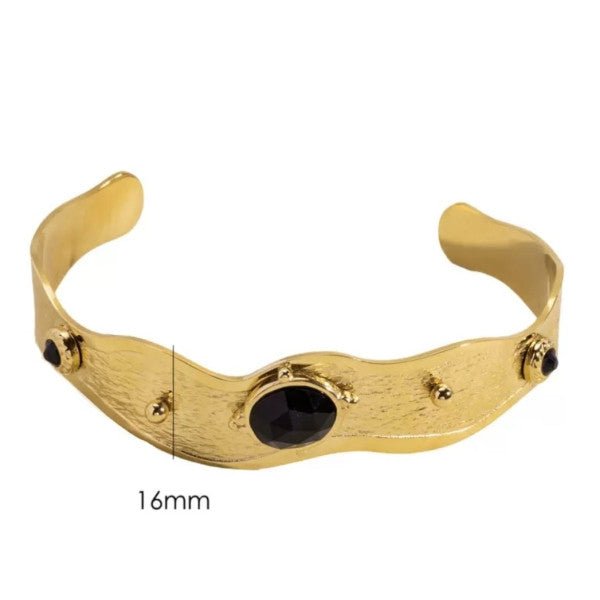 Cleopatra Gold Cuff with Onyx - Pure Apotheca
