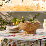 CLOVELLY RATTAN PEDESTAL FRUIT BOWL D35X13CM - Pure Apotheca