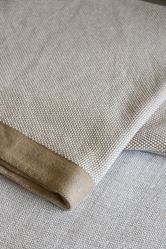 Clyde Caramel & Ivory Throw Boucle Weave - Pure Apotheca