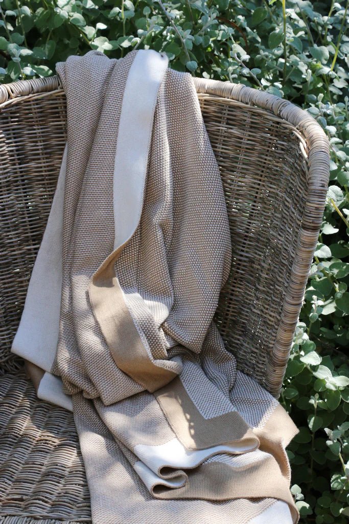 Clyde Caramel & Ivory Throw Boucle Weave - Pure Apotheca