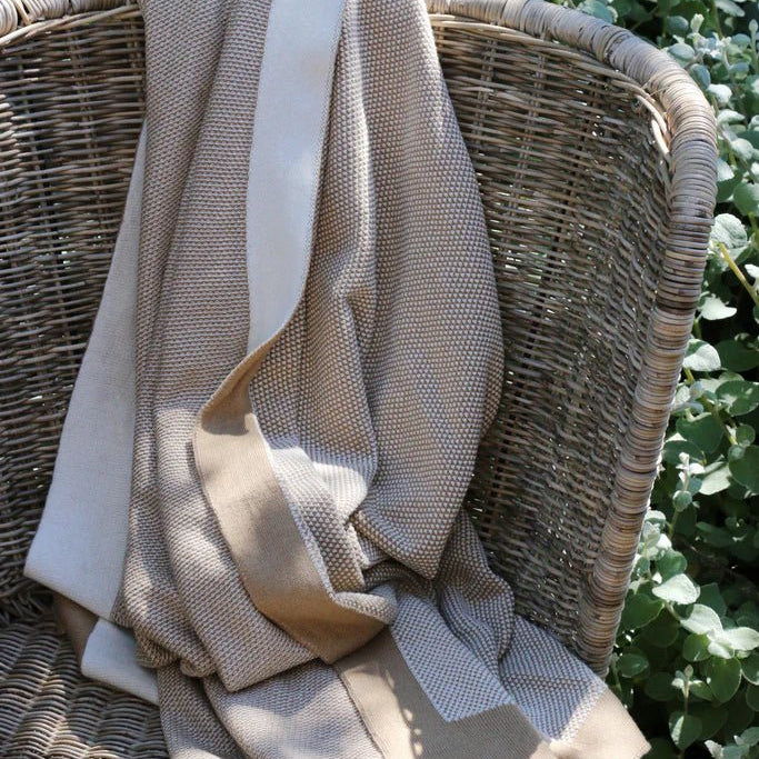 Clyde Caramel & Ivory Throw Boucle Weave - Pure Apotheca