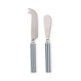 CLYDE STRIPE BLUE/WHITE CHEESE KNIFE SET - Pure Apotheca