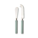 CLYDE STRIPE STORM GREEN CHEESE KNIFE SET/2 - Pure Apotheca