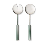 CLYDE STRIPE STORM GREEN SALAD SERVER SET - Pure Apotheca