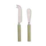 CLYDE STRIPE TWO TONE GREEN CHEESE KNIFE SET - Pure Apotheca