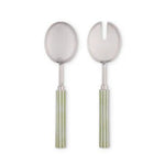 CLYDE STRIPE TWO TONE GREEN SALAD SERVER SET - Pure Apotheca