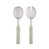 CLYDE STRIPE TWO TONE GREEN SALAD SERVER SET - Pure Apotheca