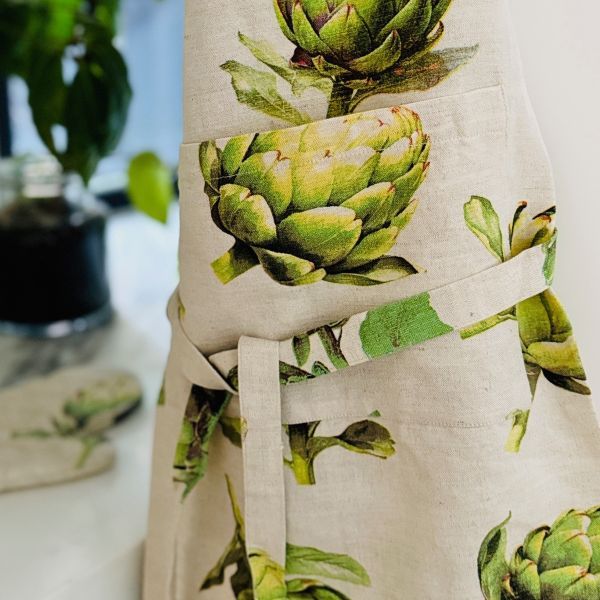Como Linen Apron - Artichoke - Pure Apotheca
