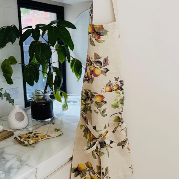 Como Linen Apron - Lemons - Pure Apotheca
