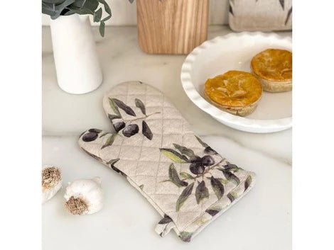 Como Linen Oven Glove - Olives - Pure Apotheca