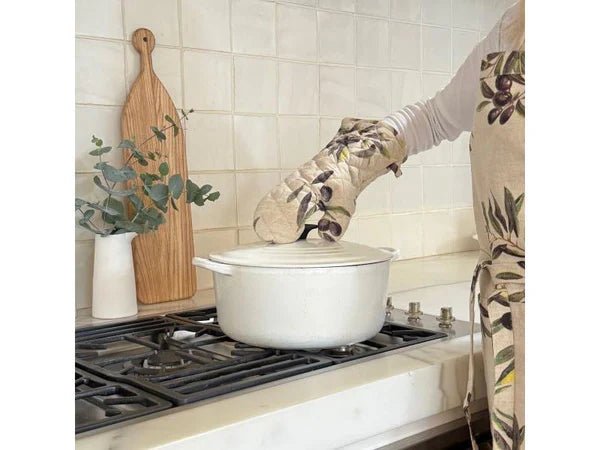 Como Linen Oven Glove - Olives - Pure Apotheca